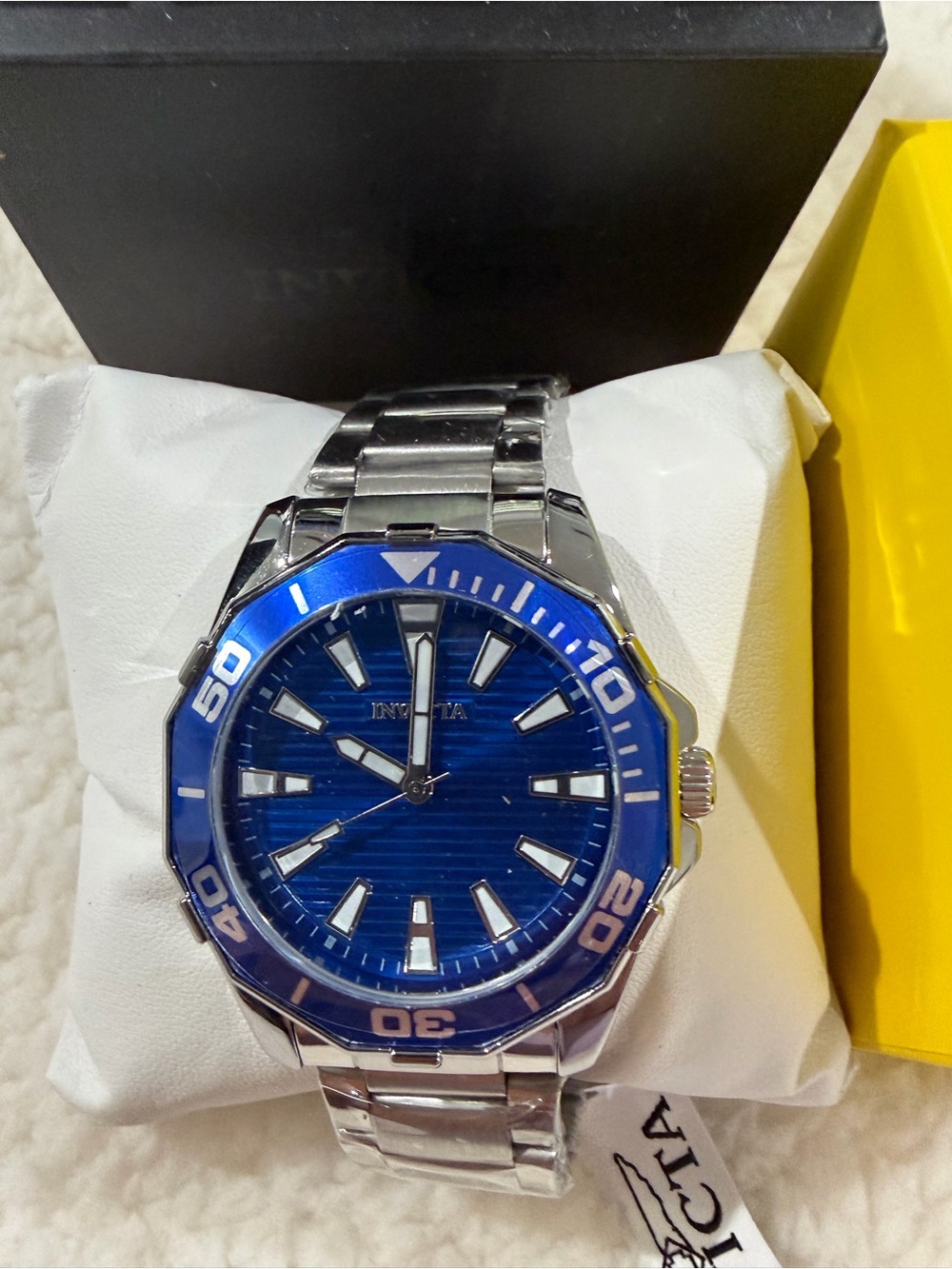 Invicta Men's Diver Silver Bracelet Watch with Blue Dial